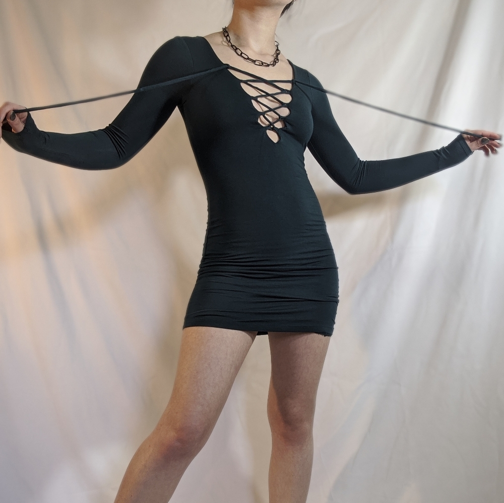 Lulu's green mini bodycon dress